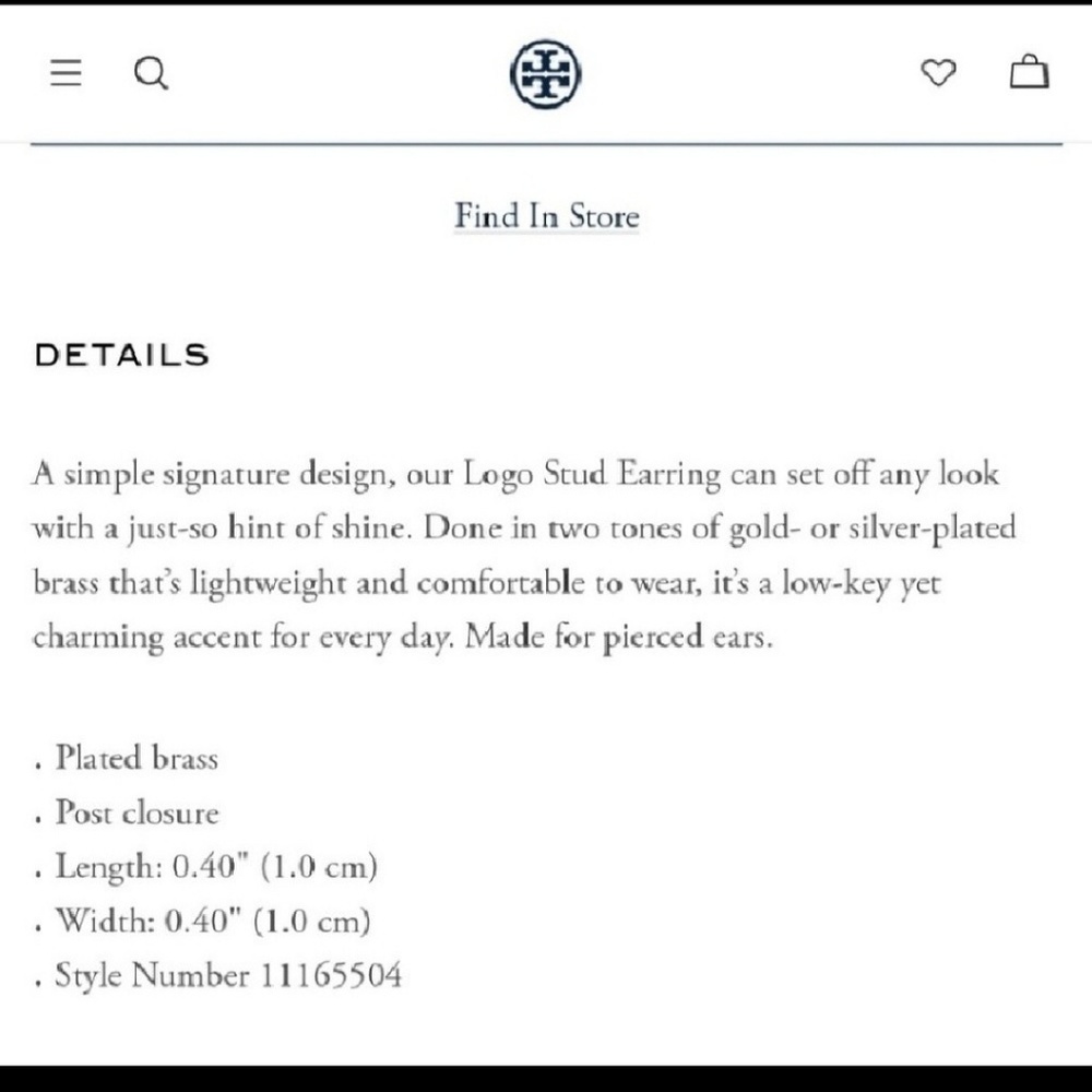*NEW* Tory Burch gold plated earrings - Picture 7 of 7